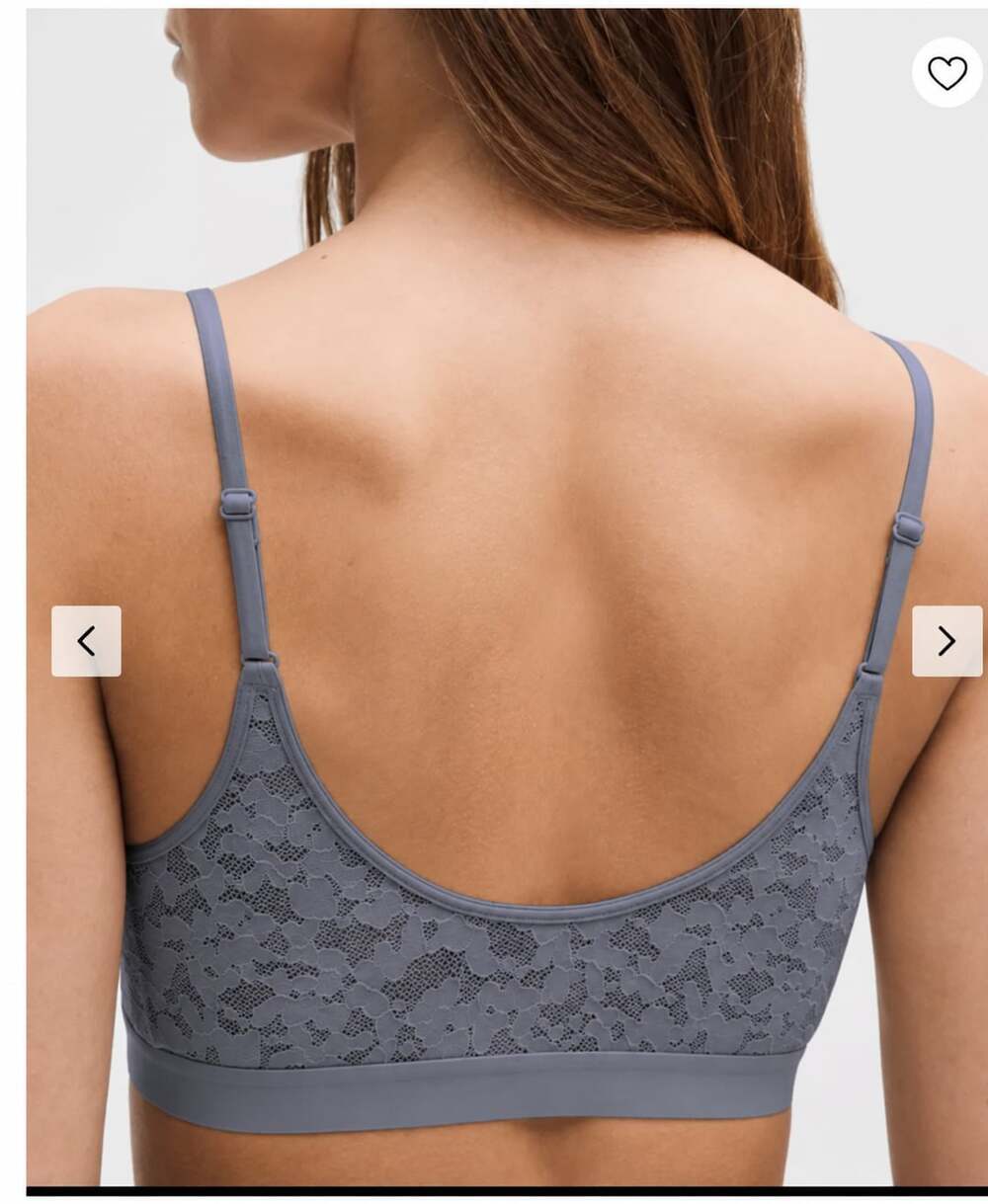 Lululemon Soft Stretch Lace Scoopneck Bralette Solar Grey Sz LARGE - Picture 2 of 4